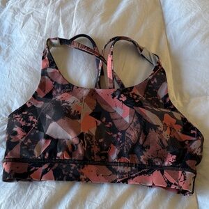 lululemon athletica Pink and Black Patterned Sports Bra